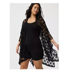 Torrid Plus Size 4 Black Bike Short Playsuit Casual romper
